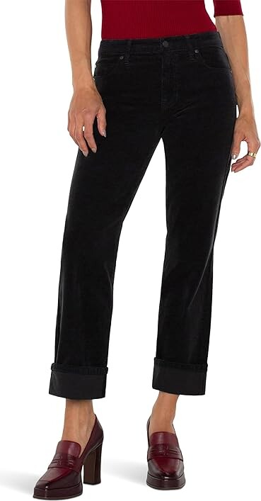 Liverpool Los Angeles Marley Girlfriend Cuffed Mid Rise Stretch Corduroy in Blackberry Women's Jeans Blackberry : 10 27