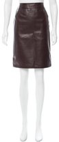 Thumbnail for your product : Paule Ka Knee-Length Leather Skirt