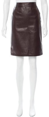 Paule Ka Knee-Length Leather Skirt