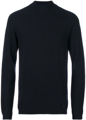 Armani Collezioni check pattern roll neck sweater