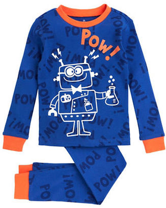 Petit Lem Little Boy's Robot Printed 2-Piece Pajama Set