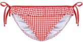 Thumbnail for your product : New Look Kelly Brook Red Gingham Frill Side Tie Bikini Bottoms