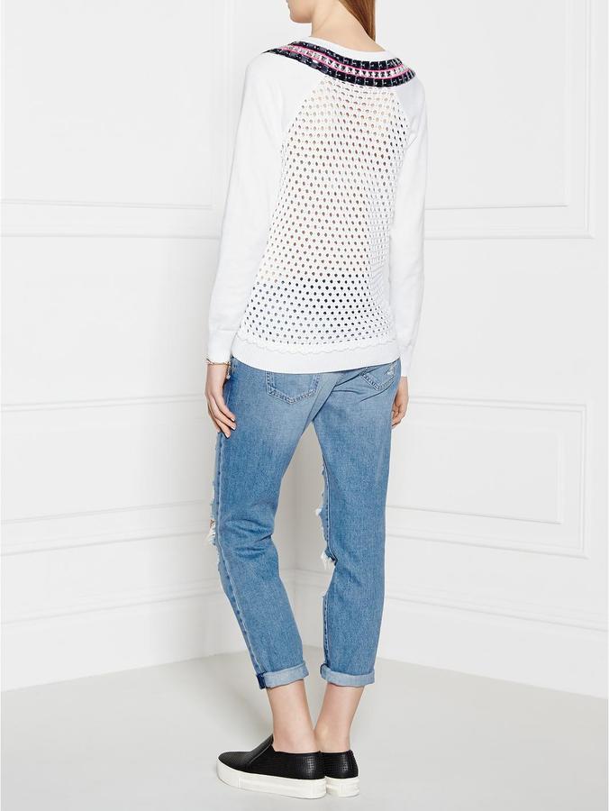 Juicy Couture Embellished Mesh Cricket Jumper White ShopStyle Knitwear