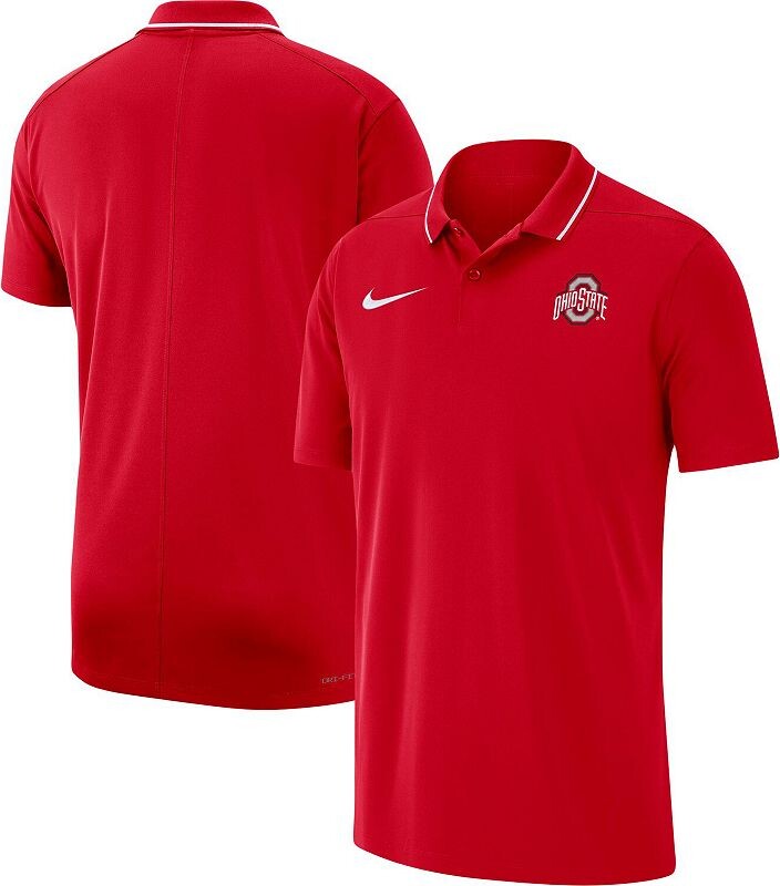 Men's Nike Scarlet Ohio State Buckeyes Coaches Performance Polo