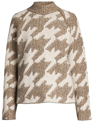 brown houndstooth sweater