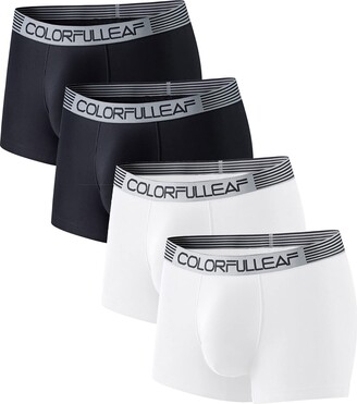 COLORFULLEAF Men's Ultra Soft Cotton Trunks Tagless Underwear Breathable  Stretch Wide Waistband Underpants Multipack - ShopStyle Boxers