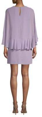 BCBGMAXAZRIA Ruffled Cape-Sleeve Mini Dress