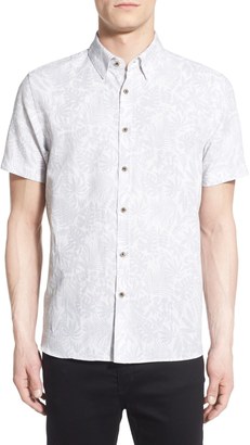 Ted Baker Subzero Modern Slim Fit Floral Short Sleeve Sport Shirt
