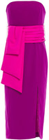 Thumbnail for your product : Jay Godfrey Strapless Belted Two-tone Cady Midi Dress
