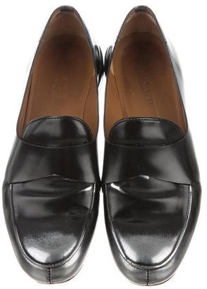 Jil Sander Leather Round-Toe Loafers
