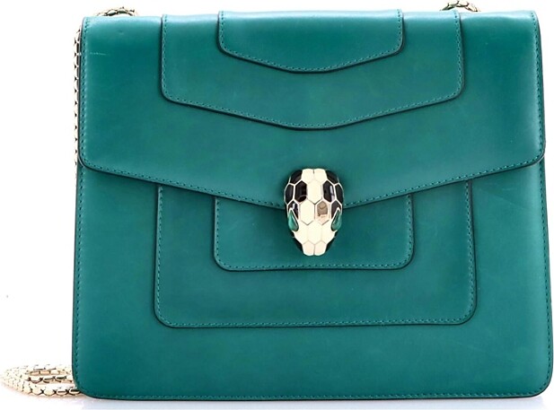 Pre-Owned Bvlgari Medium Serpenti Forever Square Shoulder Bag Leather