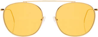 Illesteva Single-Bridge Steel Square Sunglasses, Golden