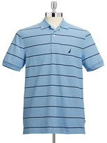 Thumbnail for your product : Nautica Pique Striped Deck Shirt-OATMEAL HEATHER-Small