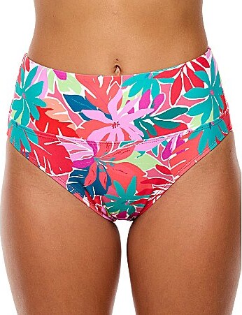 Athena Beach Club Tropical Print High Waist Swim Bottom