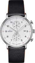 Thumbnail for your product : Junghans 041/4770.00 Form-C stainless steel and leather chronograph watch