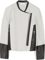 Thumbnail for your product : Helmut Lang Oversized leather-paneled wool-blend jacket