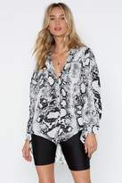 Thumbnail for your product : Nasty Gal What It Snakes Oversized Shirt