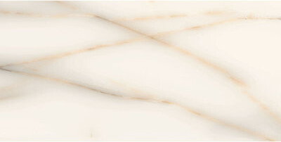 MALAKAN INC Onix Crema 24" x 48" Porcelain Marble Look Wall & Floor Natural Glossy Tile