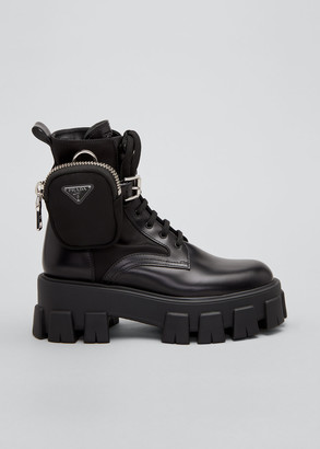 prada patent leather combat boots