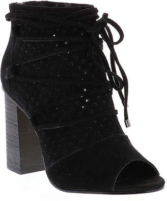 Volatile Women's Casual boots BLACK - Black Perforated Divaeve Suede Peep-Toe Sandal - Women