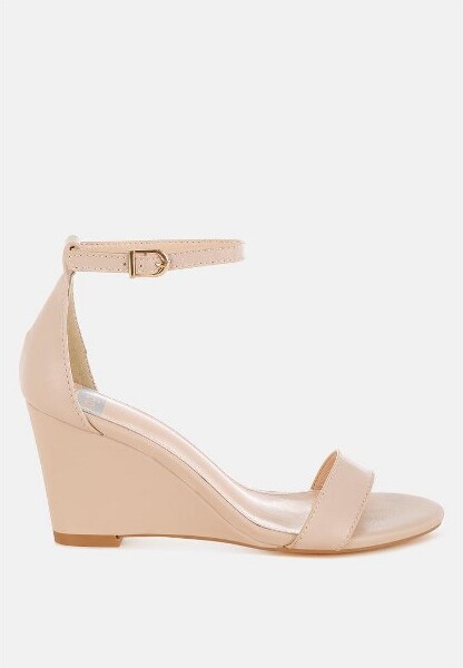 Rag & Co Rag&CoWomensPoboraGenuineLeatherSlimWedgeHeelSandals6.5