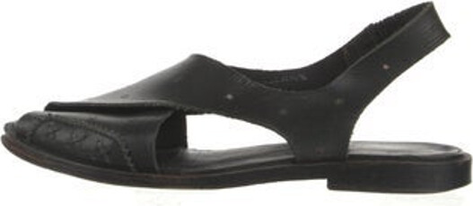 Rachel Comey Suede Slingback Flats Black Peep-Toes Crossover Straps Includes Box
