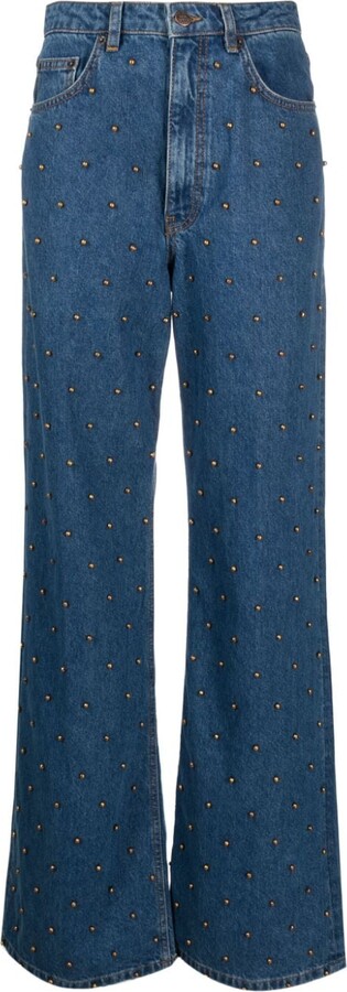 Farm Rio - Patchwork High-Rise Wide-Leg Jeans - Blue - 27 - Net A Porter
