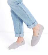 Thumbnail for your product : New Look Grey Canvas Slip On Plimsolls