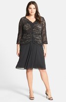 Thumbnail for your product : Alex Evenings Shirred Lace Bodice Dress (Plus Size)