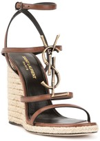 Thumbnail for your product : Saint Laurent Monogram Strappy Wedge Sandals
