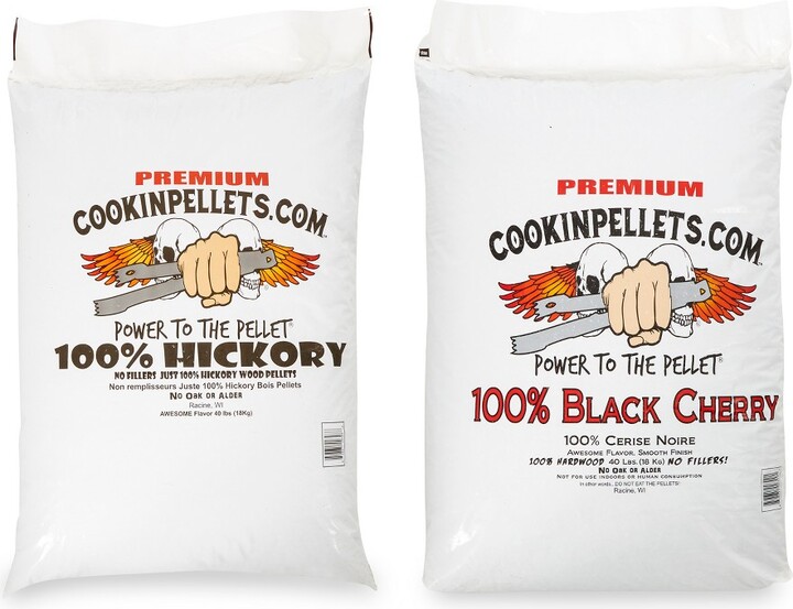 CookingPellets CookinPellets Premium Hickory Grill Smoker Smoking Wood Pellets Bundle with Black