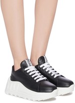 Thumbnail for your product : Miu Miu Platform leather sneakers