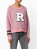 Thumbnail for your product : Rag & Bone speckled knit sweater with R appliqué