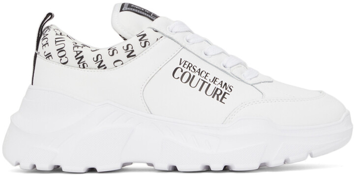 Eerlijk Billy Goat Zo snel als een flits Versace Jeans Couture White Speedtrack Logo Sneakers - ShopStyle