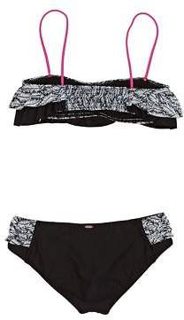 O'Neill Bikinis Pg Morro Ruffle Bikini - Black Aop W/ White