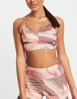 And other stories & abstract print sports bra in pink (Part of a