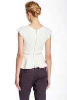 Thumbnail for your product : Rebecca Taylor Cap Sleeve Tweed Zip Peplum Blouse