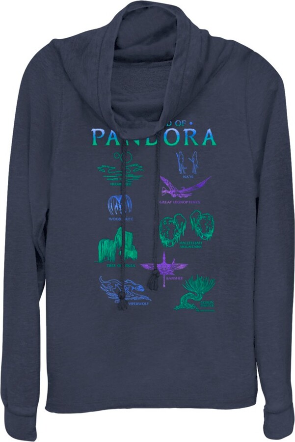 Junior's Avatar The World of Pandora Cowl Neck Sweatshirt Navy Blue