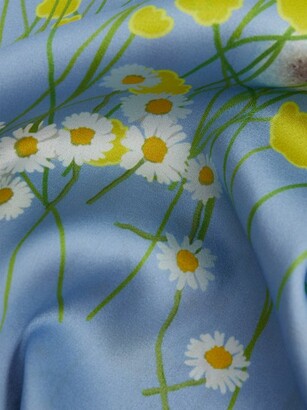 BERNADETTE Jeanine Floral-print Silk-blend Satin Nightdress - Light Blue