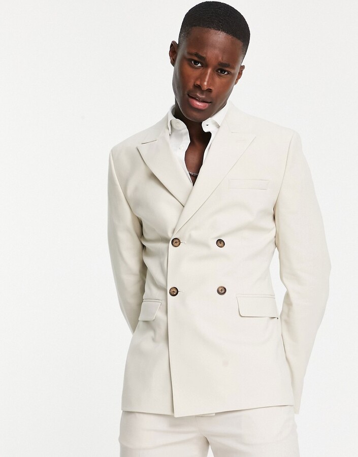 off white double breasted suit