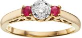 Thumbnail for your product : Cherish Always Certified Diamond & Ruby Engagement Ring in 10k Gold (1/7 Carat T.W.)
