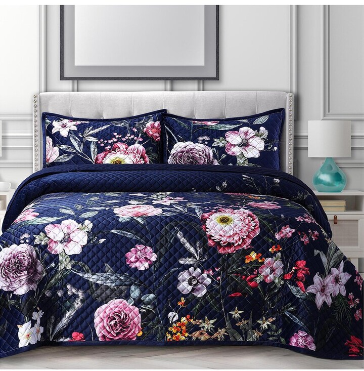 Tribeca Living Zara Velvet Oversized Quilt Set ShopStyle