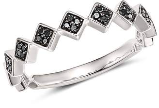 Bloomingdale's Black Diamond Geometric Stacking Ring in 14K White Gold, 0.10 ct. t.w. - 100% Exclusive