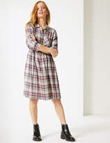 Thumbnail for your product : Marks and Spencer PETITE Checked Long Sleeve Drop Waist Dress