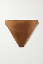 Thumbnail for your product : SKIMS Stretch Satin High Leg Bikini Briefs - Bronze