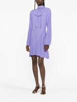 Thumbnail for your product : No.21 Pussy-Bow Collar Gathered Crepe Minidress