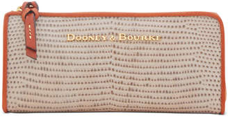 Dooney & Bourke Lizard Embossed Leather Continental Zip Clutch Wallet