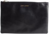 Thumbnail for your product : Saint Laurent black leather large zip pouch