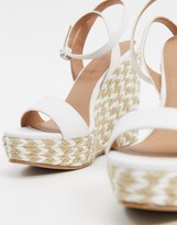Thumbnail for your product : ASOS DESIGN Topic espadrille wedges in white