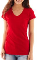 Thumbnail for your product : JCPenney jcp Essential Short-Sleeve Relaxed Fit V-Neck Tee - Tall
